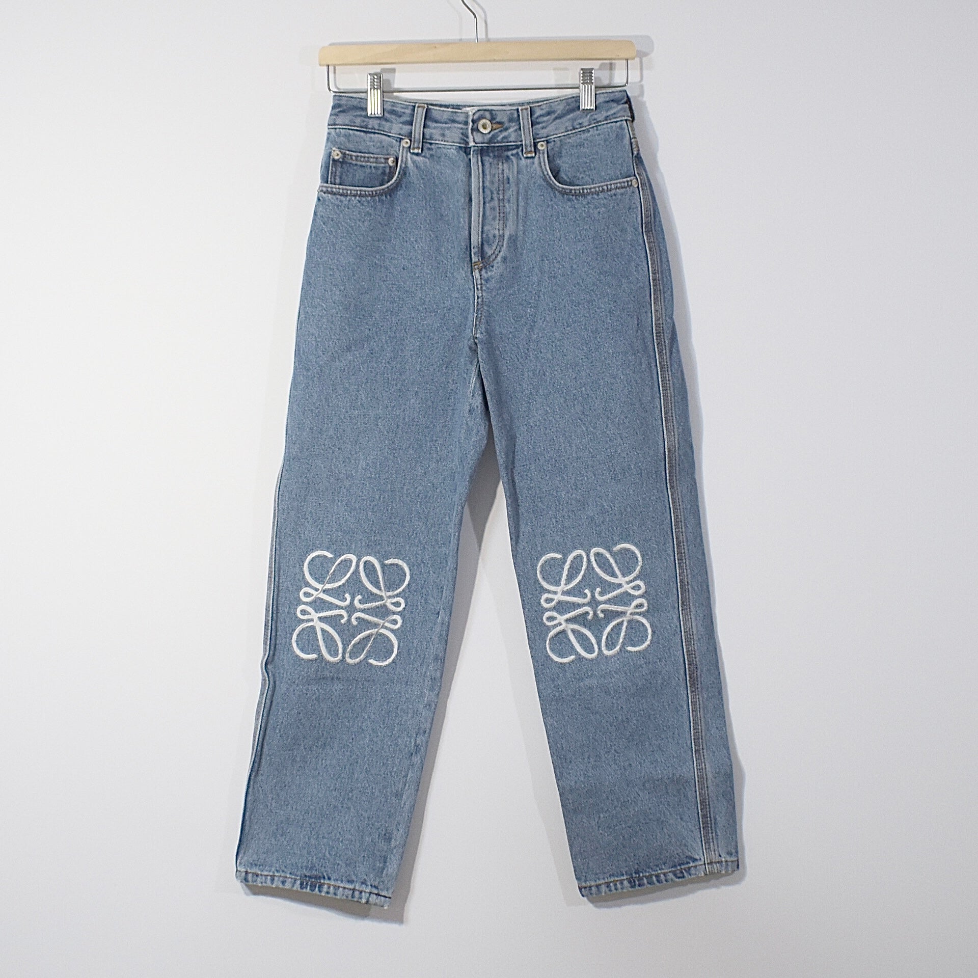25AW☆LOEWE直営店 デニム フラメンコ ジーンズ S359Y11XDB Trousers in denim Blue - LOEWE